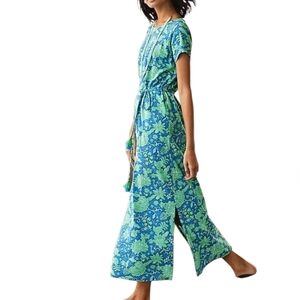 J. Jill Cabana Blue maxi shift dress with tassle belt - L.       J11